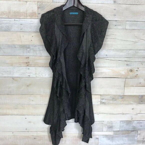Alice+Olivia Duster Sweater Vest Gray Marled XS - Picture 4 of 8